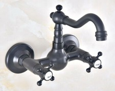 Black Oil Rubbed Brass Wall Mount Kitchen Sink Faucet Bathroom Basin Taps 2nf470