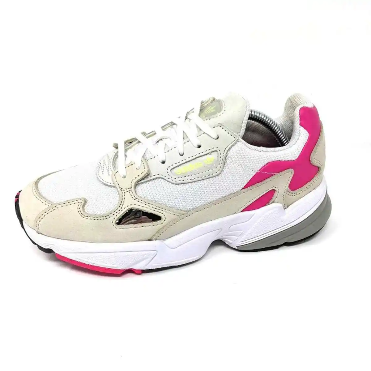 Adidas Womens 7 Falcon White Pink Y2K 90s Kylie Jenner Sneakers