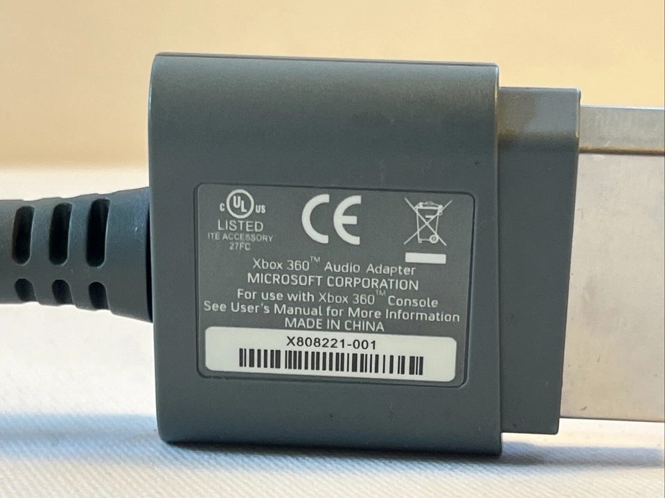 Microsoft XBOX 360 Video Game Audio Adapter OEM X808221-001 - Image 4 of 4