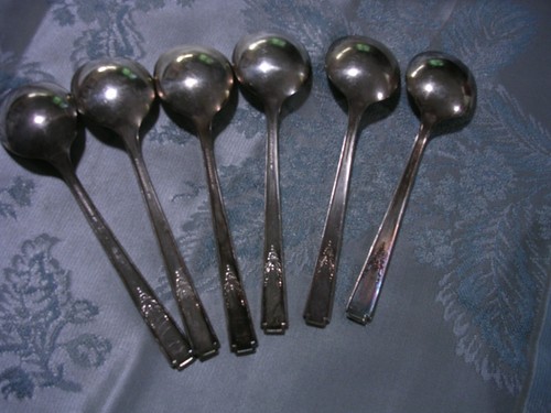 #RT 6 ONEIDA Community AA Silverplate LADY DRAKE 6-7/8" Soup / Gumbo Spoons - Picture 6 of 6