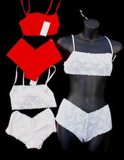 New 2 Piece Camisole Set Stretch Cheeky Short Top Lavender Pink Red Small
