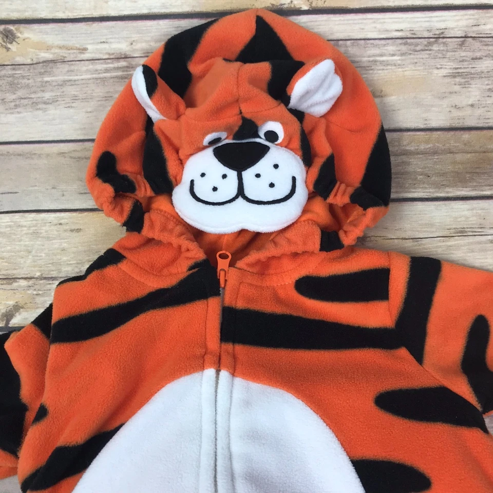 Chaqueta Carters Bebé Niños 3M 6M Tigre Unisex Vellón Cremallera Capucha Cola Disfraz Foto 3 de 4