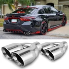 For Toyota Camry SE XSE LE Dual 2.5"In 3.5"Out Quad Exhaust Tips Stainless Steel