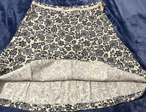 Sigrid Olsen Skirt 8 Black&Beige Floral Linen Blend Cowgirl Fairygothic Festival - Picture 7 of 20