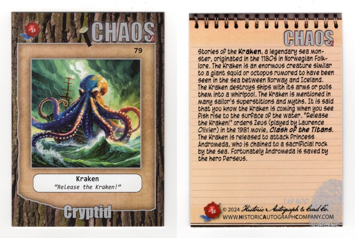 2024 HISTORIC AUTOGRAPHS CHAOS 2 RELEASE THE KRAKEN CRYPTID 79 | eBay