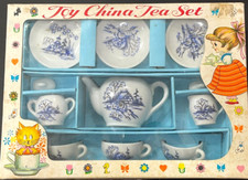 Childs Toy China 11 Piece Tea Set Made Japan Complete Original Box Mint Cond.