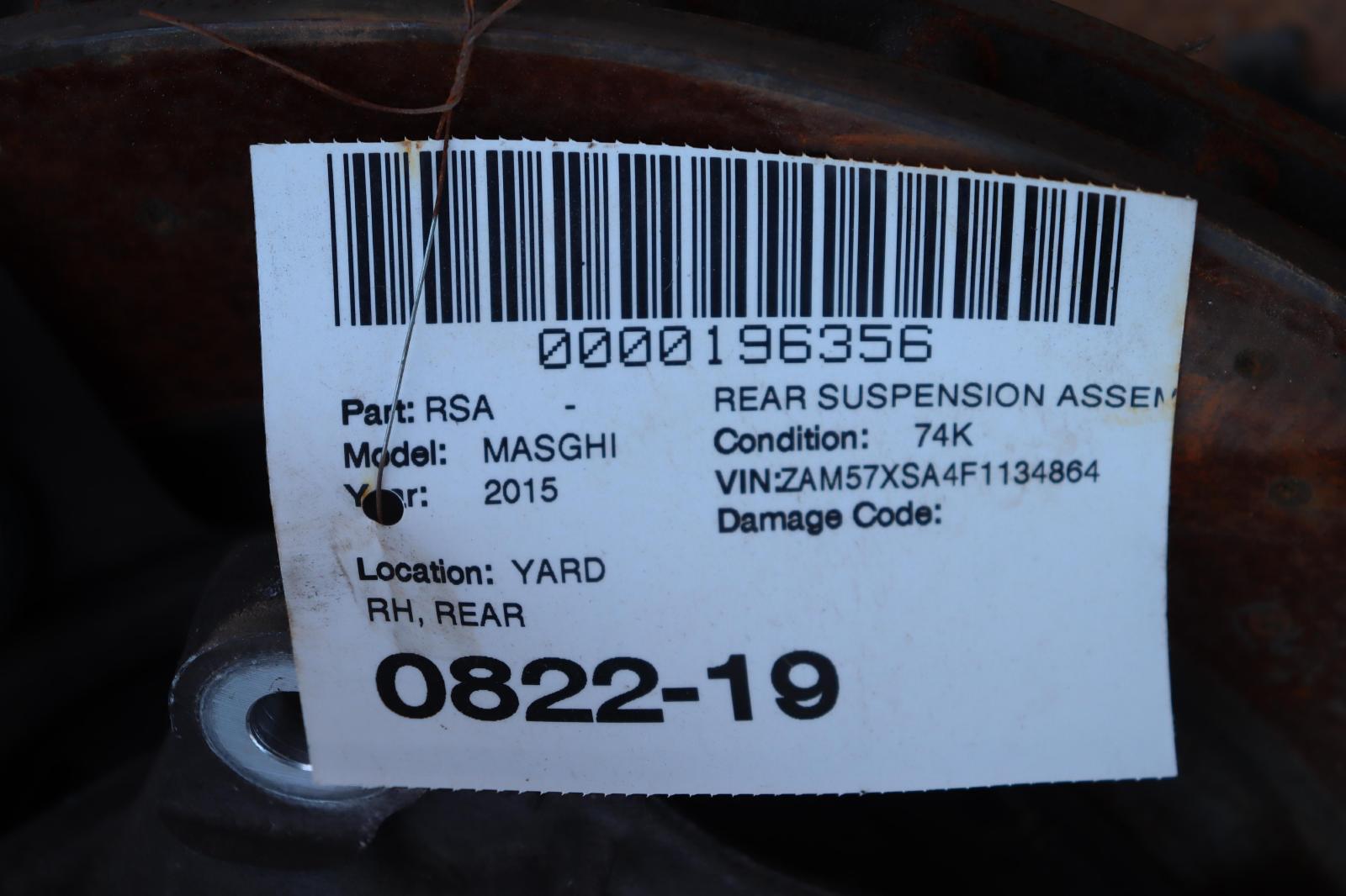 2014-2017 MASERATI GHIBLI RWD REAR RIGHT SPINDLE KNUCKLE HUB CONTROL ARMS OEM