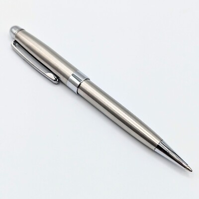 Luxury Stainless Steel Ballpoint Pen Twist Silver Office Gift Dad Executive