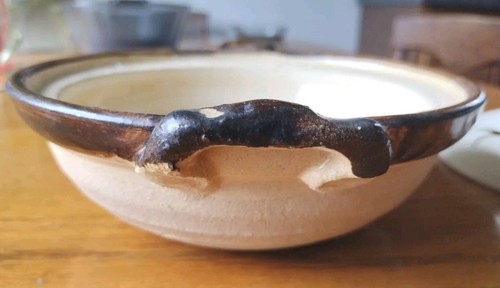 Argilla di terracotta giapponese 6 1/2" pentola calda cottura zuppa di riso vintage Donabe - Foto 6 di 14