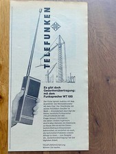Telefunken WT 100 Funksprecher Funkgerät Original 1966 Vintage Advert Werbung
