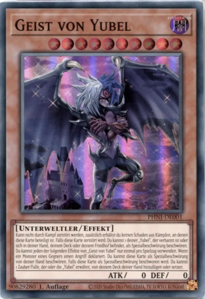 Yu-Gi-Oh! Geist von Yubel PHNI-DE001 Super Rare Near Mint 1. Auflage deutsch - Bild 2 von 2