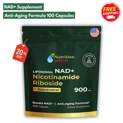 NAD+ Supplement for Anti-Aging Energy Focus & Nicotinamide Riboside Resveratrol-