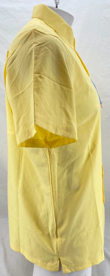 全新 Columbia Slack Tide Camp 短袖 PFG 黄色 SS 纽扣衬衫 男式 L — 第 3/4 张图片