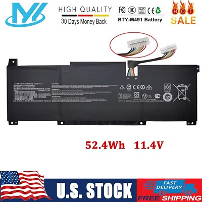  BTY-M491 Laptop Battery For MSI Prestige 14 A11SB Series White Connector 52.4Wh
