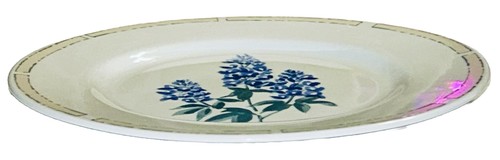 RARE VINTAGE DINING STYLE PAINTED BLUE BONNET Salad/snack Plate - Picture 4 of 10