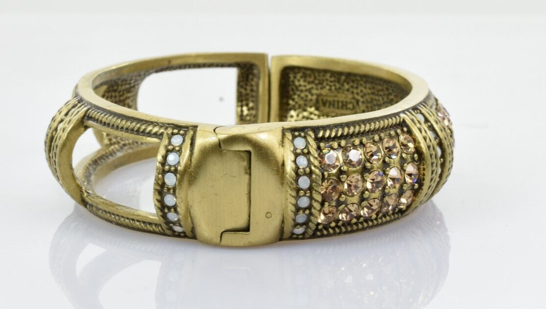Heidi Daus Multi Stone Hinged Bangle Bracelet - image 2