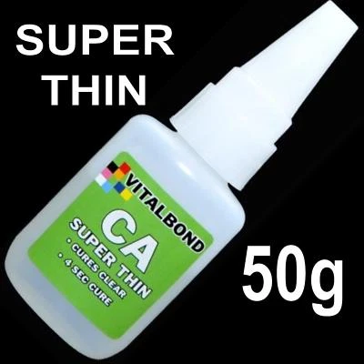 Vitalbond CA Super Thin 50g Super Glue 4 Sec Cure Plastics,Metal,Balsa Wood DIY