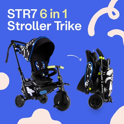 Toddler Tricycle Smartrike Folding SmarTrike Kelly Anna STR7 Explore 6-in-1  Folding Toddler Tricycle