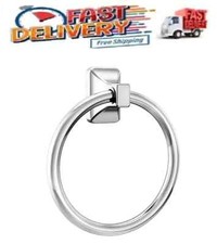 Contemporary Towel Ring in Chrome