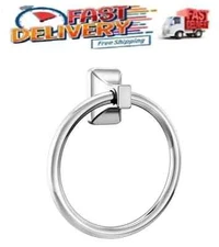 Contemporary Towel Ring in Chrome