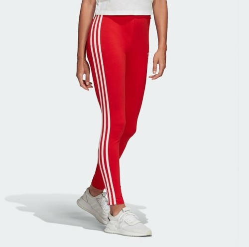 ADIDAS ORIGINALS 3 STRIPES HIGH WAISTED LEGGINGS LUSH RED UK 10 LAST 1 BNWT  | eBay