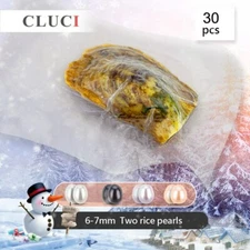 CLUCI 30pcs 6-7mm Oval Freshwater Oyster With Twins Pearl Bead for Women Jewelry
