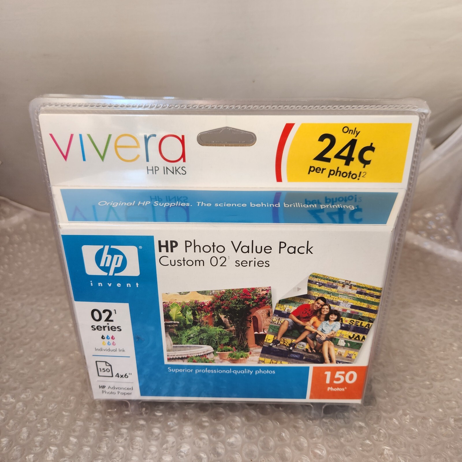 HP VIVERA 02 series Photo Value Pack 6 Ink Cartridges w/ Photo Paper Expired 07 eBay