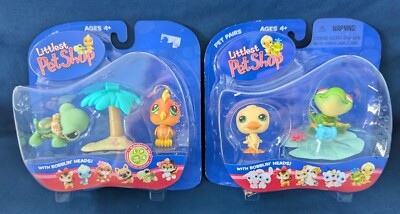 LPS Turtle & Cockatoo Bird  #119/#120 & 2004 duck, frog w/lily pad