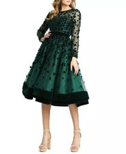 MAC DUGGAL Floral Embellished Fit & Flare Midi Dress Size 6 $498