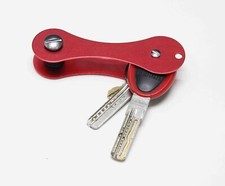 Red Compact Key Holder Keyring Organizer Aluminium Pocket Keychain 16072