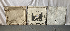 Lot de 3 anciens plafonds en étain 2' x 2' carrelage minable 24" SQ chic vintage artisanat 41-23A
