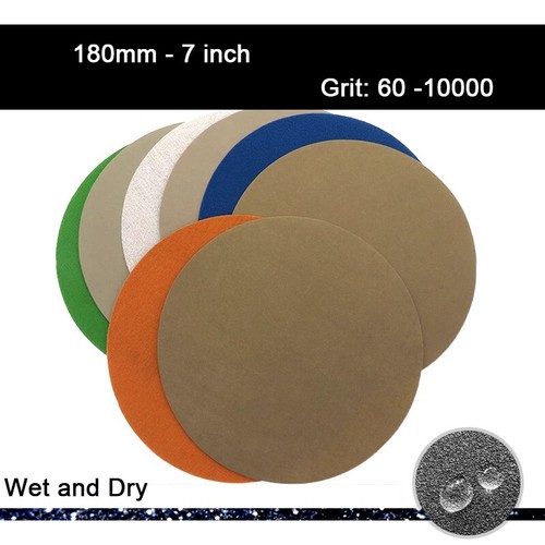 180mm 7 inch Wet and Dry Sanding Discs Sandpaper Pads Hook & Loop 60 ...