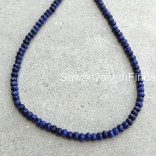 Lapis Lazuli 4mm Rondelle Beaded Necklace, Bo...
