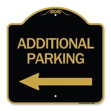 Designer Series - Additional Parking Sign Left Arrow Heavy Gauge Aluminum