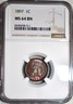 NGC MS-64 BN 1897 Indian Head Cent, Attractively Toned specimen. Philadelphia Indian Head