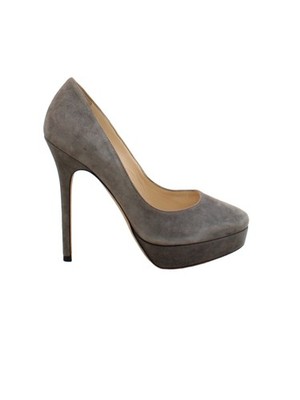 Jimmy Choo Damen Heels UK 3,5 Grau 100% Wildleder Plateau