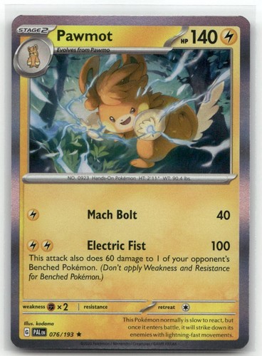 Pawmot Holo 076/193 Paldea Evolved Pokemon TCG