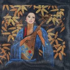 BEAUTIFUL NEEDLEPOINT CANVAS: ASIAN ORIENTAL THEME GEISHA   BM