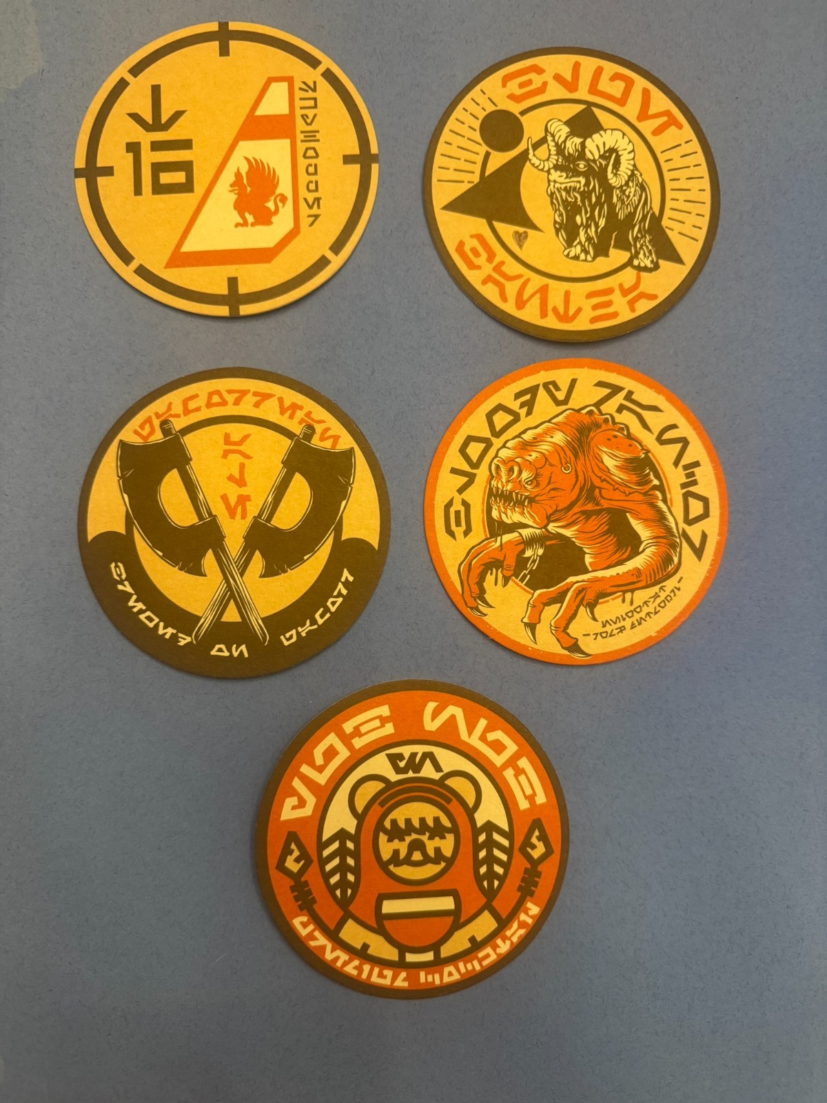 DISNEY STAR WARS GALAXY’S EDGE OGA’S CANTINA COASTERS COMPLETE SET Of 5