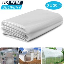 Heavy Duty Clear Polythene Sheeting Plastic Film Garden Greenhouse Cover 3x20M