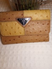 Rare Vintage Women’s PRADA Wallet -  Ostrich Leather - Camel color
