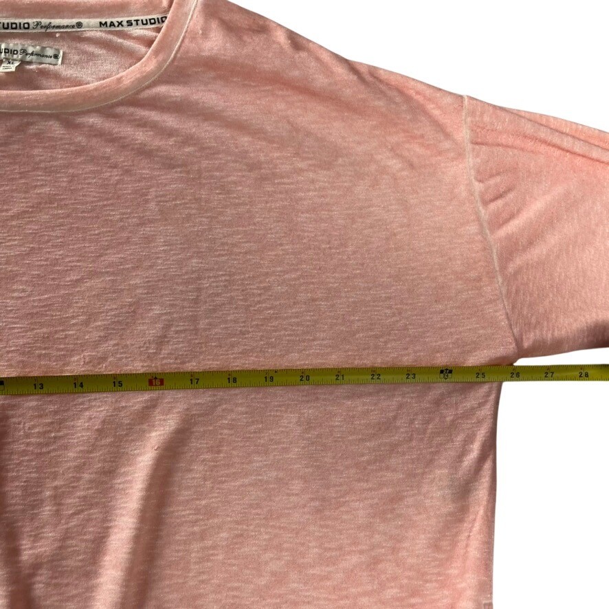 Max Studio Performance Peach Heathered Dolman Sle… - image 4