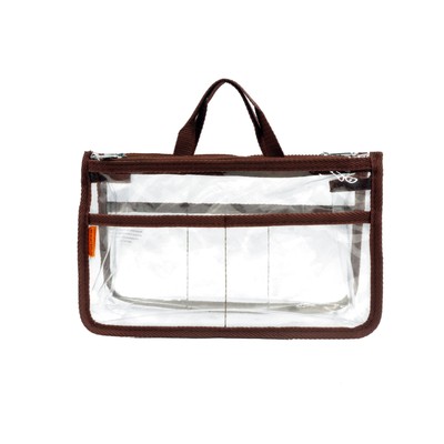 K-Cliffs 5 Pack Clear Handbag Cosmetic  Insert Purse Organizer Transparent