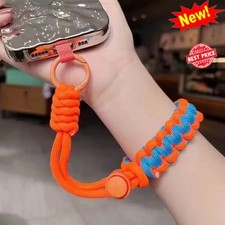 1 Pc Braided Short Phone Wrist Strap Lanyard Outdoor Anti-Loss Adjustable Straps