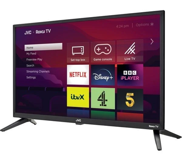 JVC 24" TV ROKU TV SMART HDR10 HD LED FREEVIEW HD PLAY HDMI x3 USB LT-24CR230 - Image 4 of 4