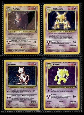 Vtg WOTC Holo Card Lot Base Set Fossil Psychic Classic Rare Orignial Holo