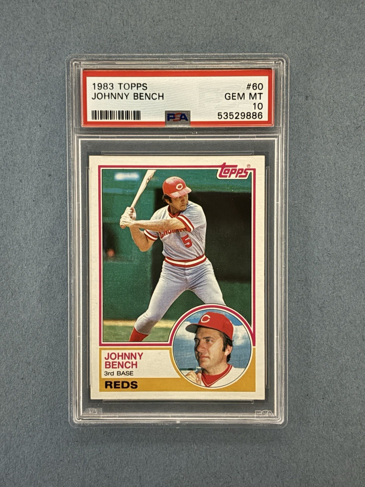 1983 TOPPS #60 JOHNNY BENCH - HOF - PSA 10 - GEM MINT - CINCINNATI REDS