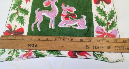 Carl Tait Vintage Taschentuch Weihnachten Rentier 40er Jahre MCM B. Altman - Bild 4 von 4
