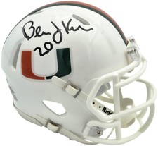 Bernie Kosar Signed Hurricanes White Traditional Speed Mini Helmet JSA Witness