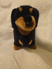 Douglas Cuddle Toys 2002 Spats Black  Tan Dachshund Dog Stuffed Animal W/ Tag